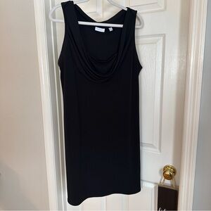 New York & Company Black Scoopneck Sleeveless Dress Size XL Midi EUC Stretch